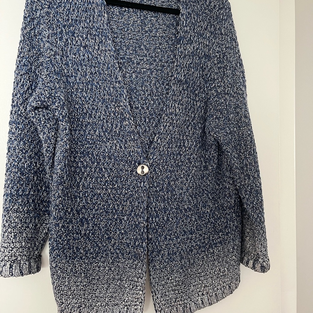 Coldwater Creek Blue and Silver Cardigan Sweater